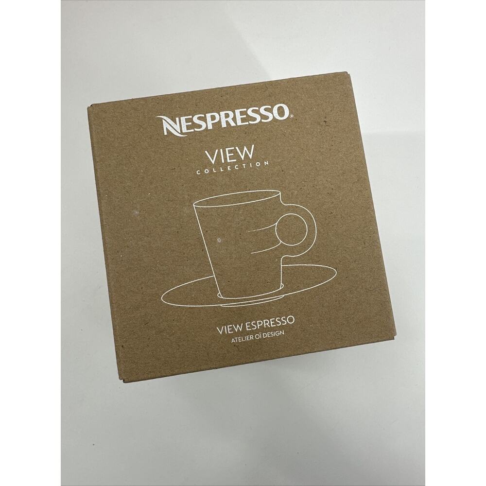 Nespresso View Collection SET OF 2 ESPRESSO CUPS & SAUCERS NEW NIB